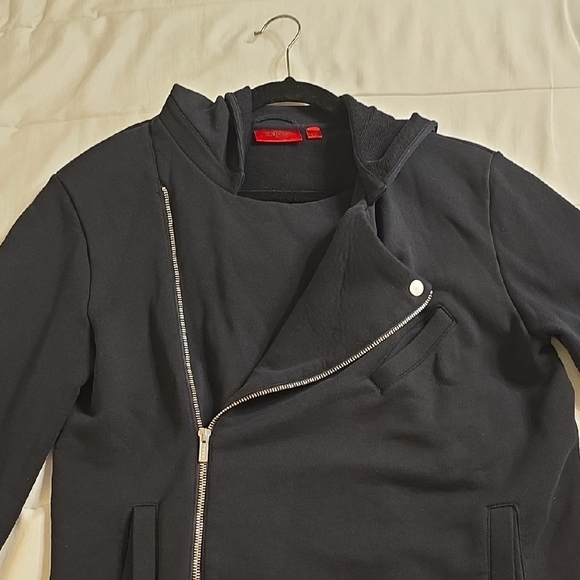 HUGO Navy Asymmetrical Zip Hoodie - Picture 5 of 16